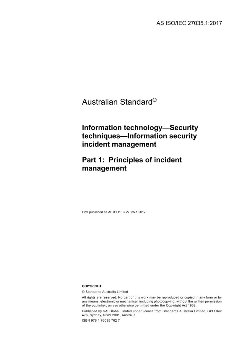 AS ISO/IEC 27035.1:2017 pdf