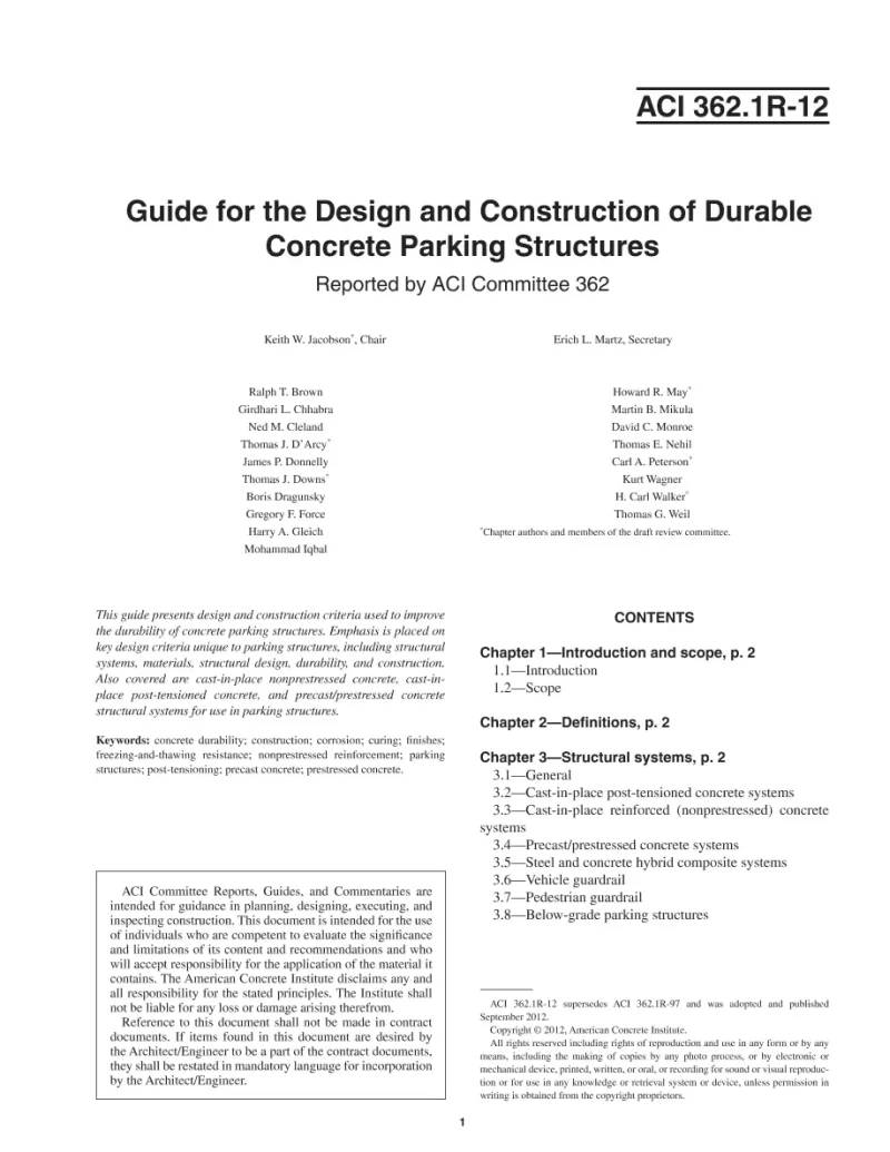 ACI 362.1R-12 pdf