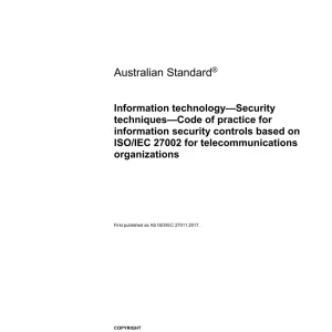 AS ISO/IEC 27011:2017 pdf