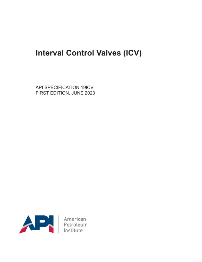 API Spec 19ICV First Edition pdf