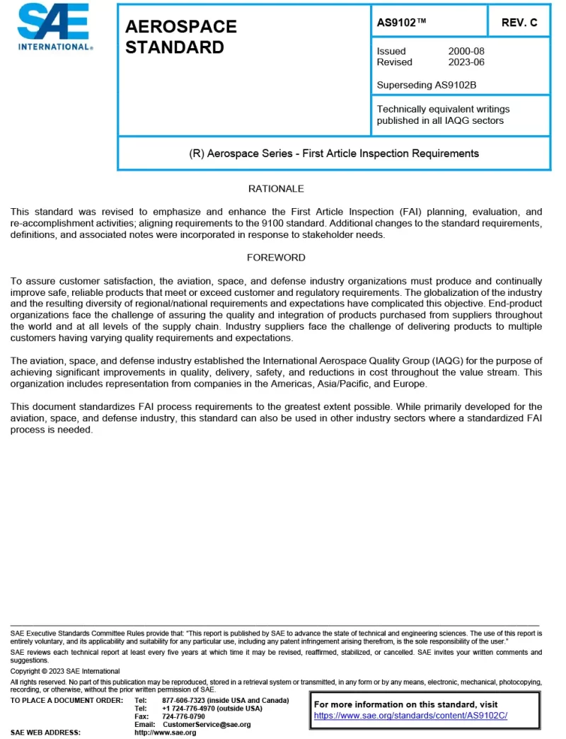 SAE AS9102 Revision C pdf