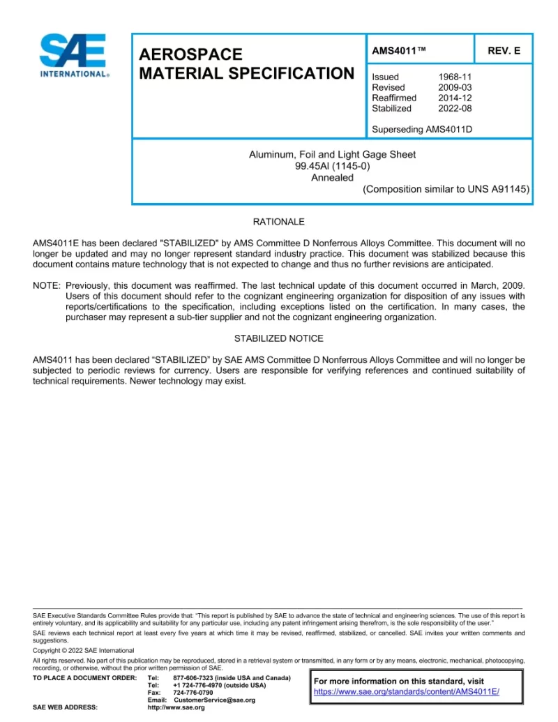 SAE AMS4011E pdf