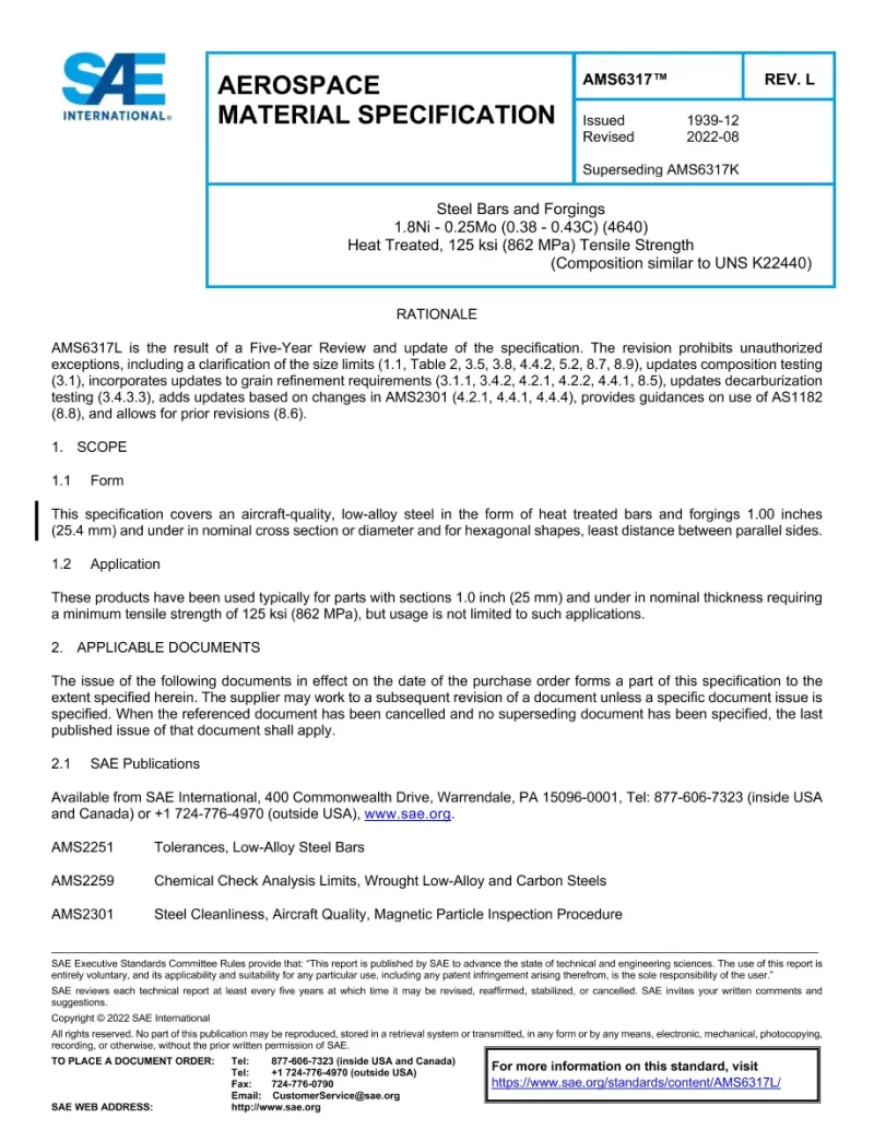 SAE AMS6317L pdf