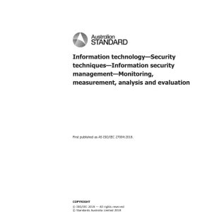 AS ISO/IEC 27004:2018 pdf