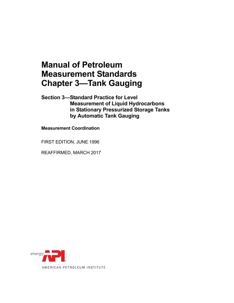 API MPMS Chapter 3.3 (R2022) pdf