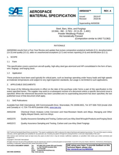 SAE AMS6558A pdf