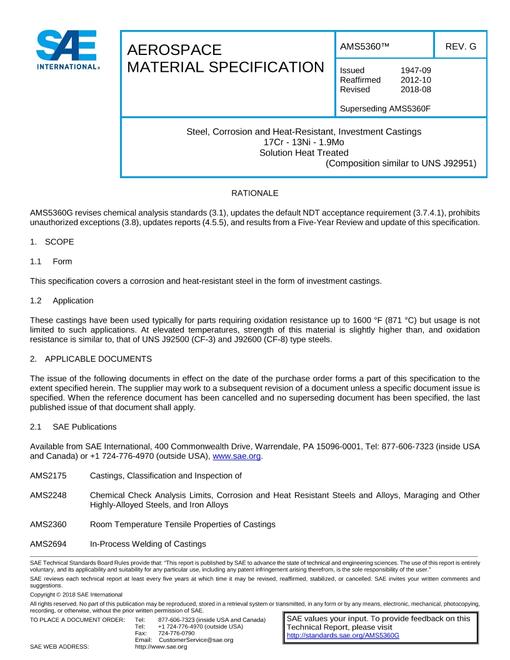 SAE AMS5360G pdf