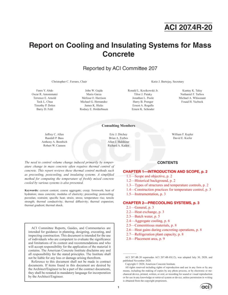 ACI 207.4R-20 pdf