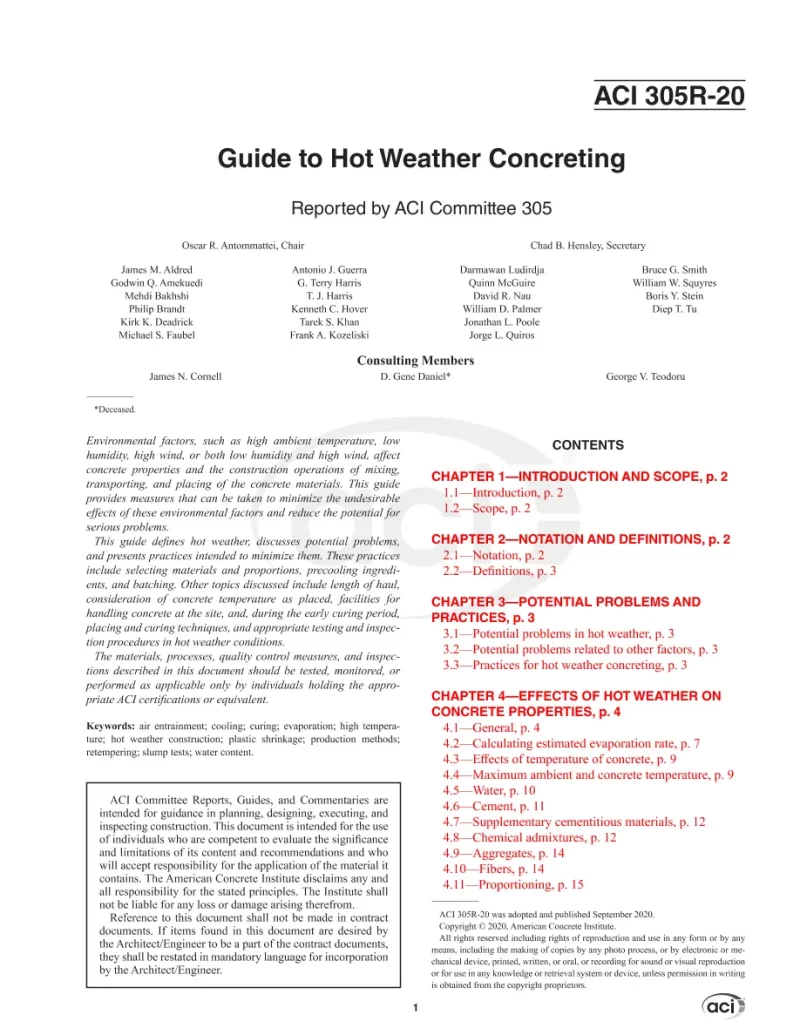 ACI 305R-20 pdf