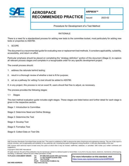 SAE ARP8830 pdf