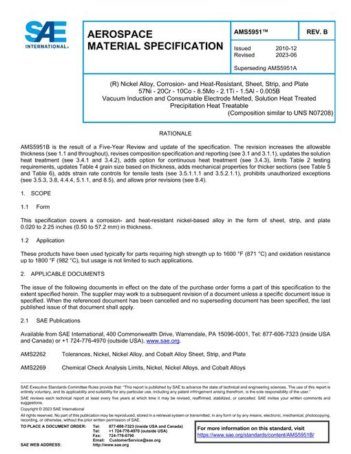 SAE AMS5951B pdf