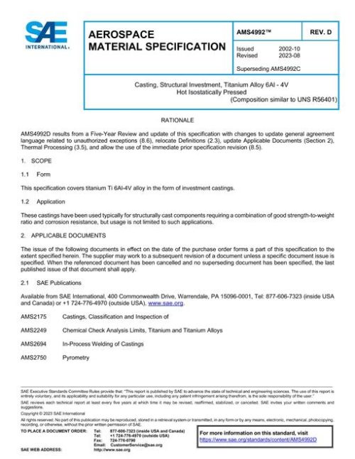 SAE AMS4992D pdf