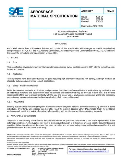 SAE AMS7911E pdf