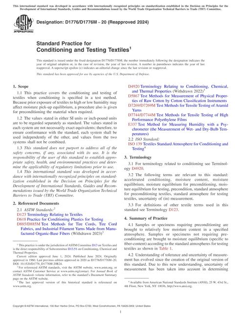 ASTM D1776/D1776M-20(2024) pdf