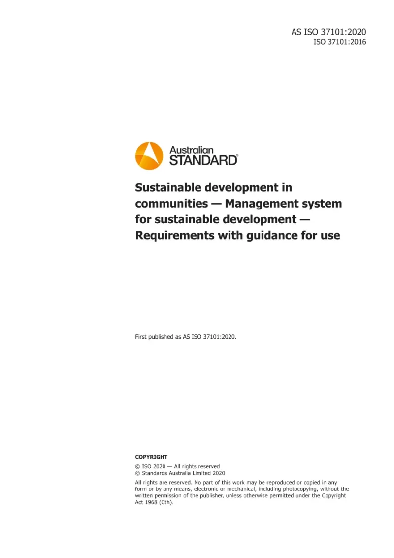 AS ISO 37101:2020 pdf