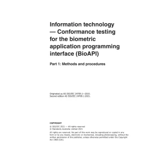 AS ISO/IEC 24709.1:2021 pdf