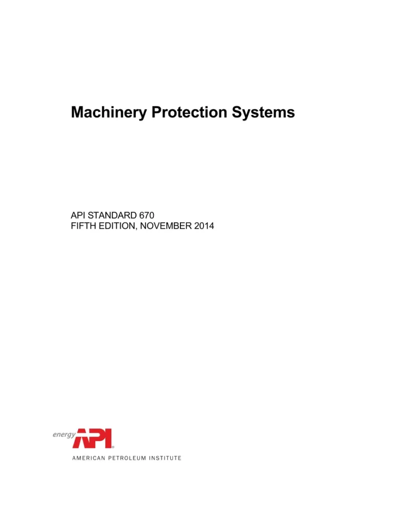 API Std 670 (R2022) pdf