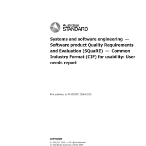 AS ISO/IEC 25064:2019 pdf