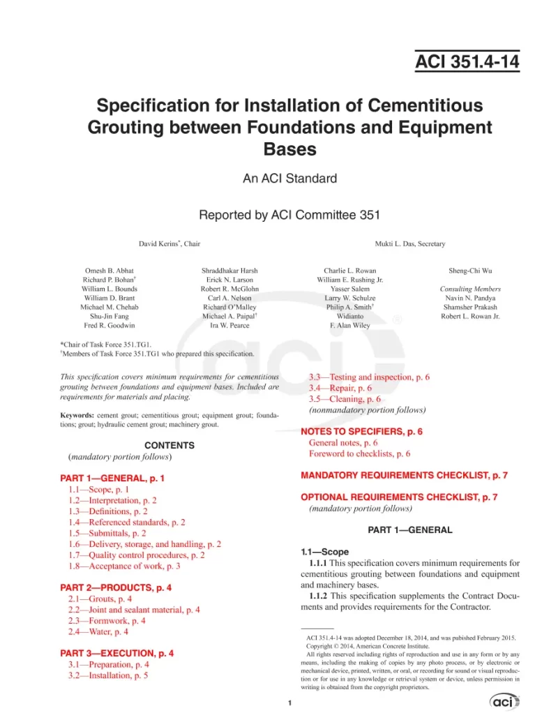 ACI 351.4-14 pdf