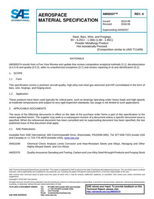 SAE AMS6557A pdf