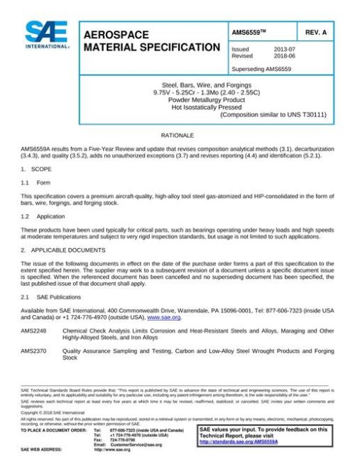 SAE AMS6559A pdf