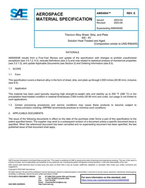 SAE AMS4904E pdf