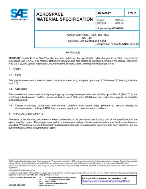 SAE AMS4904E pdf