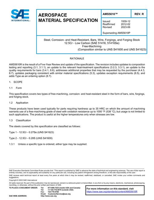 SAE AMS5610R pdf