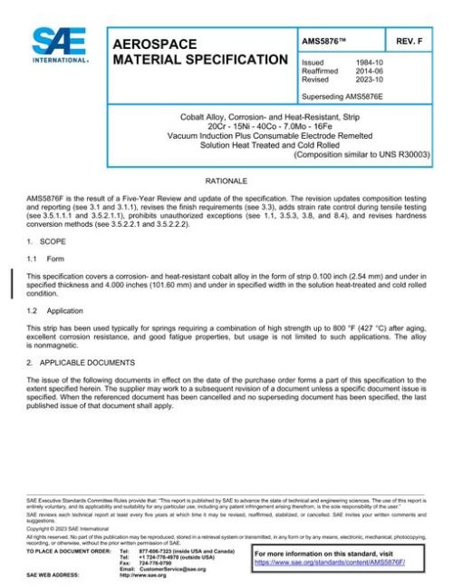 SAE AMS5876F pdf