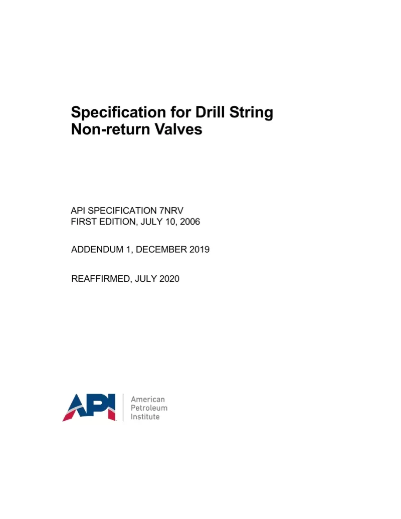 API Spec 7NRV (R2020) pdf