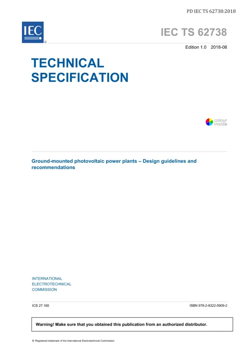 BS PD IEC TS 62738:2018 pdf