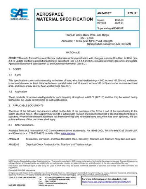 SAE AMS4926R pdf