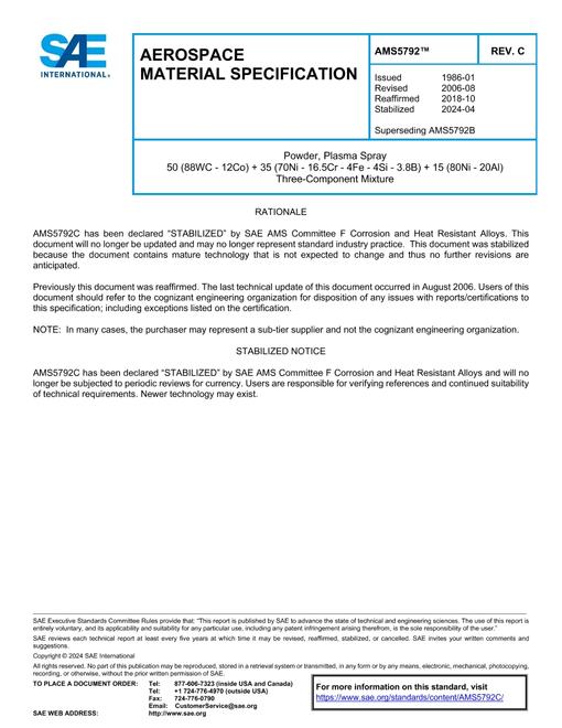 SAE AMS5792C pdf