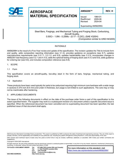 SAE AMS6299H pdf